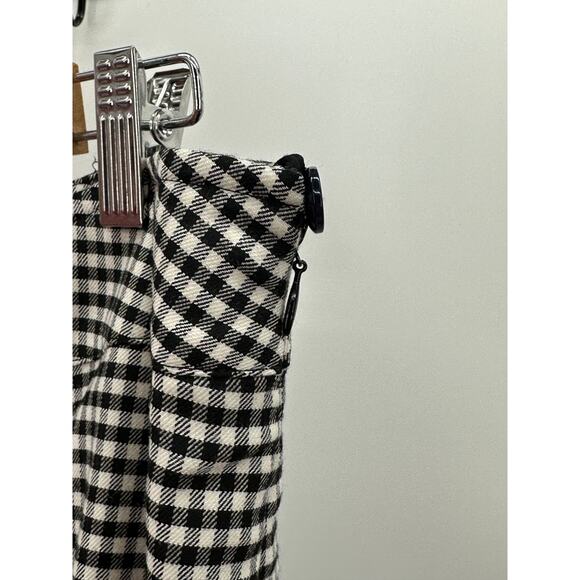 Carlisle Pants Women 14 Black Cream Checkered Wool Blend Hidden Side Zip - Picture 7 of 9